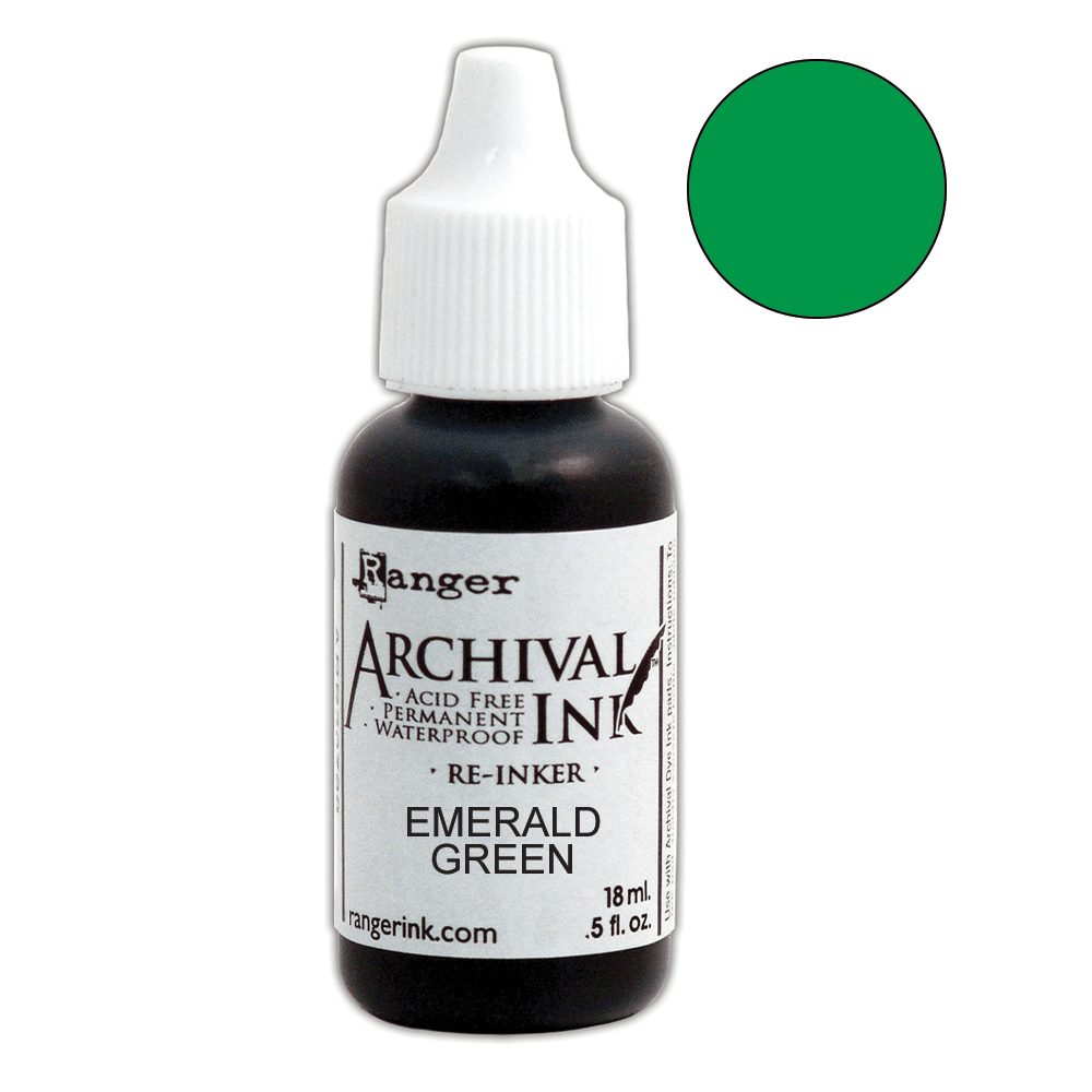 Ranger Archival Pad Reinker .5oz - Emerald Green