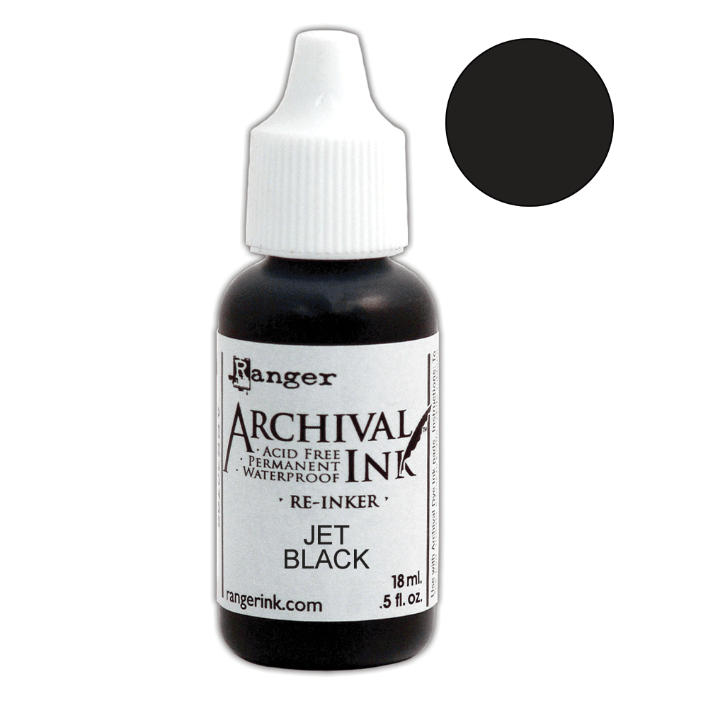Ranger Archival Pad Reinker .5oz - Jet Black