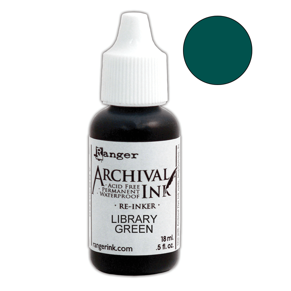 Ranger Archival Pad Reinker .5oz - Library Green