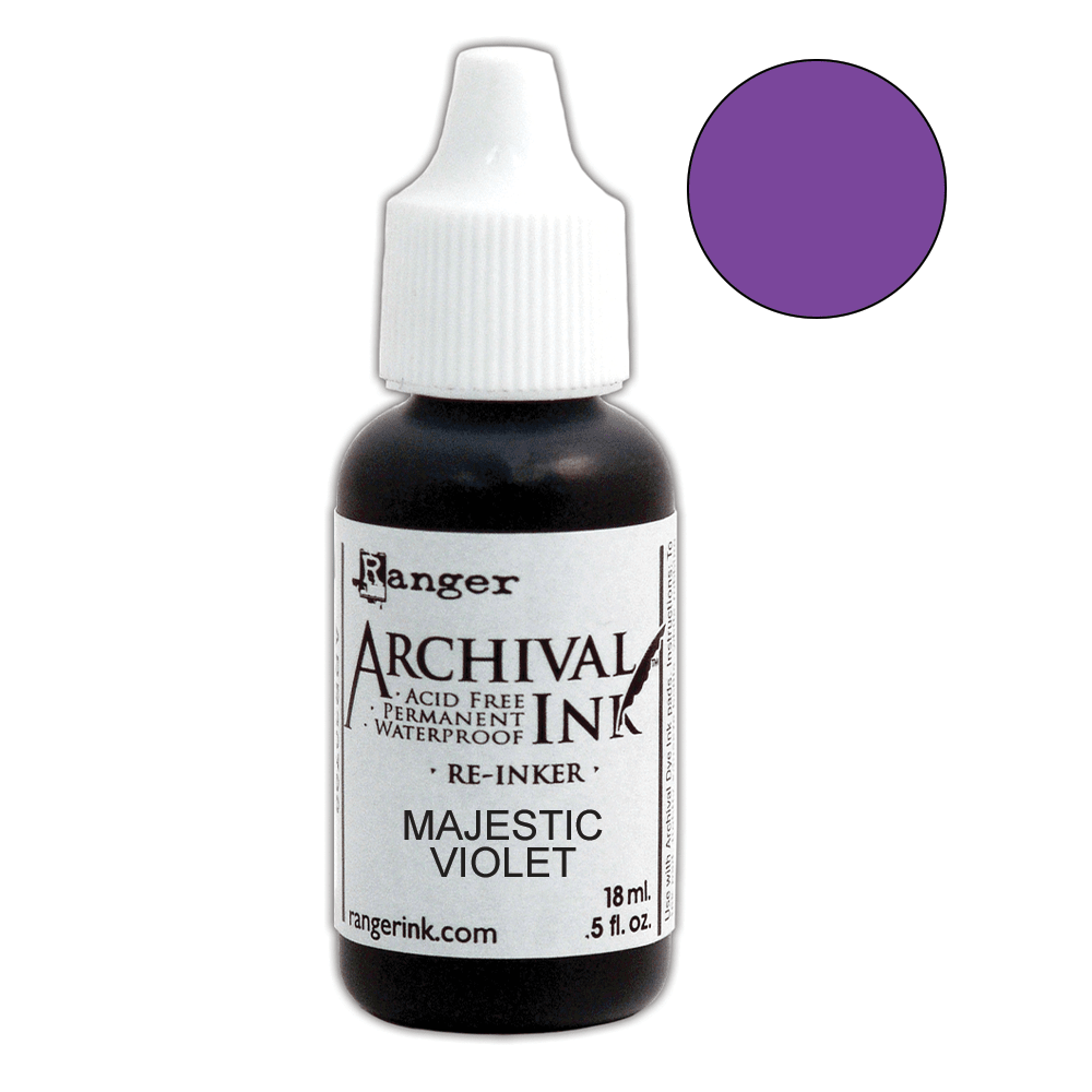 Ranger Archival Pad Reinker .5oz - Majestic Violet