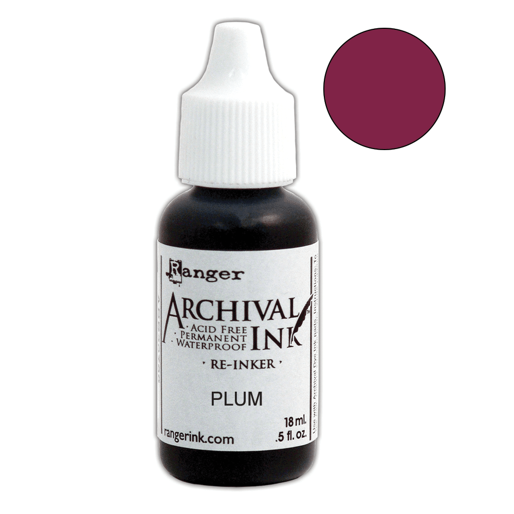 Ranger Archival Pad Reinker .5oz - Plum