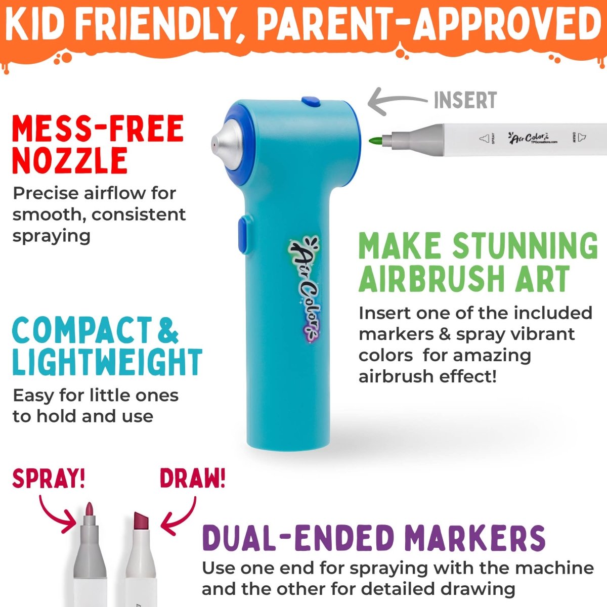 Air Color Airbrush Kit (includes Markers & Stencils) - The Merri Artist - merriartist.com