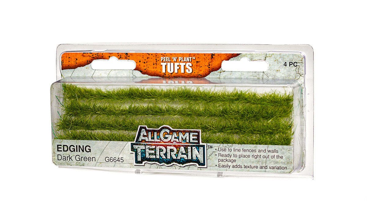 All Game Terrain - Peel 'n' Plant Tufts - Dark Green Edging - The Merri Artist - merriartist.com