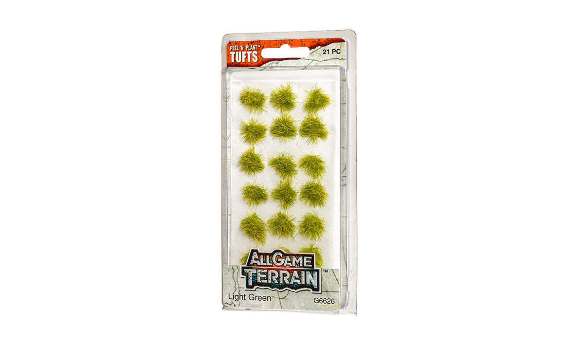 All Game Terrain - Peel 'n' Plant Tufts - Light Green Grass Tufts - The Merri Artist - merriartist.com