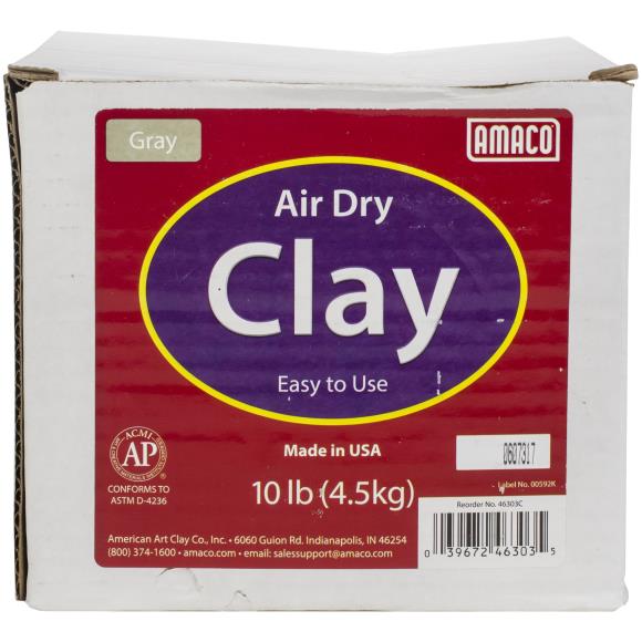 Amaco Air Dry Modeling Clay - Gray, 10 lbs. - The Merri Artist - merriartist.com