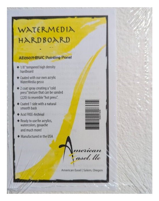 American Easel 1/8" Tempered Hardboard Watermedia 9X12 - The Merri Artist - merriartist.com
