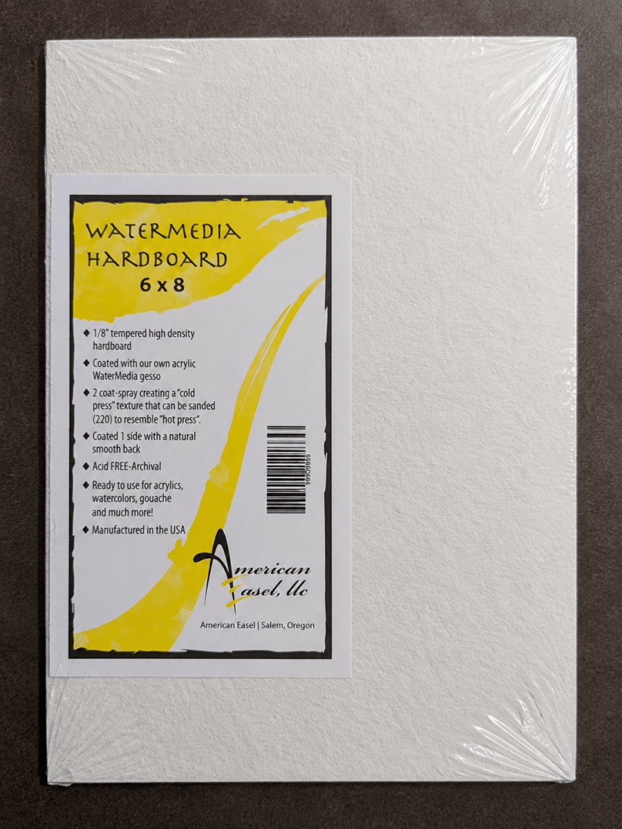 American Easel 1/8" Tempered Hardboard Watermedia Painting Panel 6X8" - The Merri Artist - merriartist.com