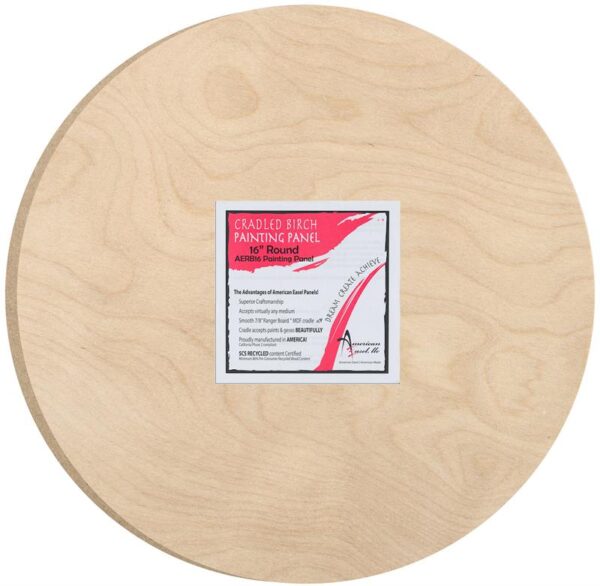 American Easel Cradled Birch Panel - 16 inch - Round - 7/8 inch Deep - The Merri Artist - merriartist.com