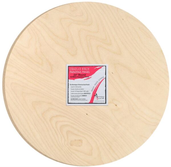 American Easel Cradled Birch Panel - 20 inch - Round - 7/8 inch Deep - The Merri Artist - merriartist.com