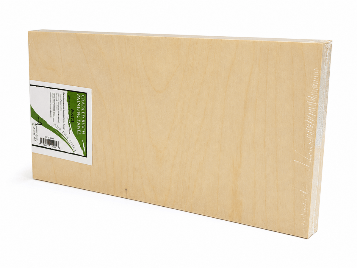 American Easel Cradled Birch Panel - 6x12 inch - 1 5/8 inch Deep - Natural - The Merri Artist - merriartist.com