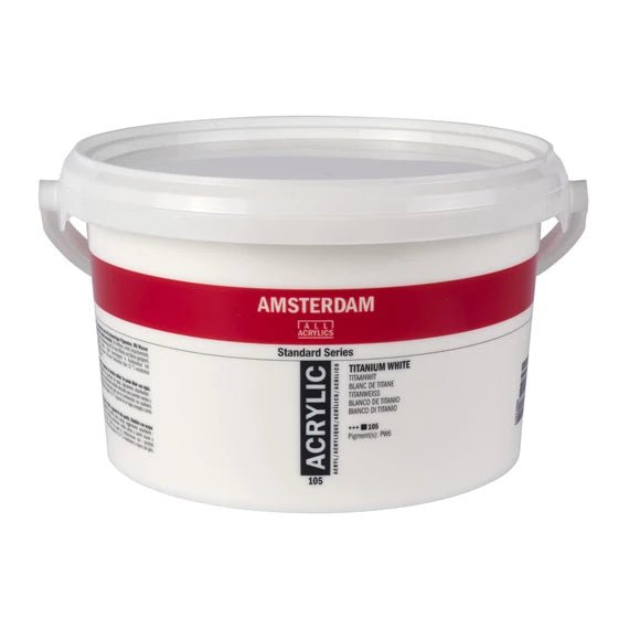 Amsterdam Standard Acrylic Paint 2500 ml bucket - Titanium White (105) - The Merri Artist - merriartist.com