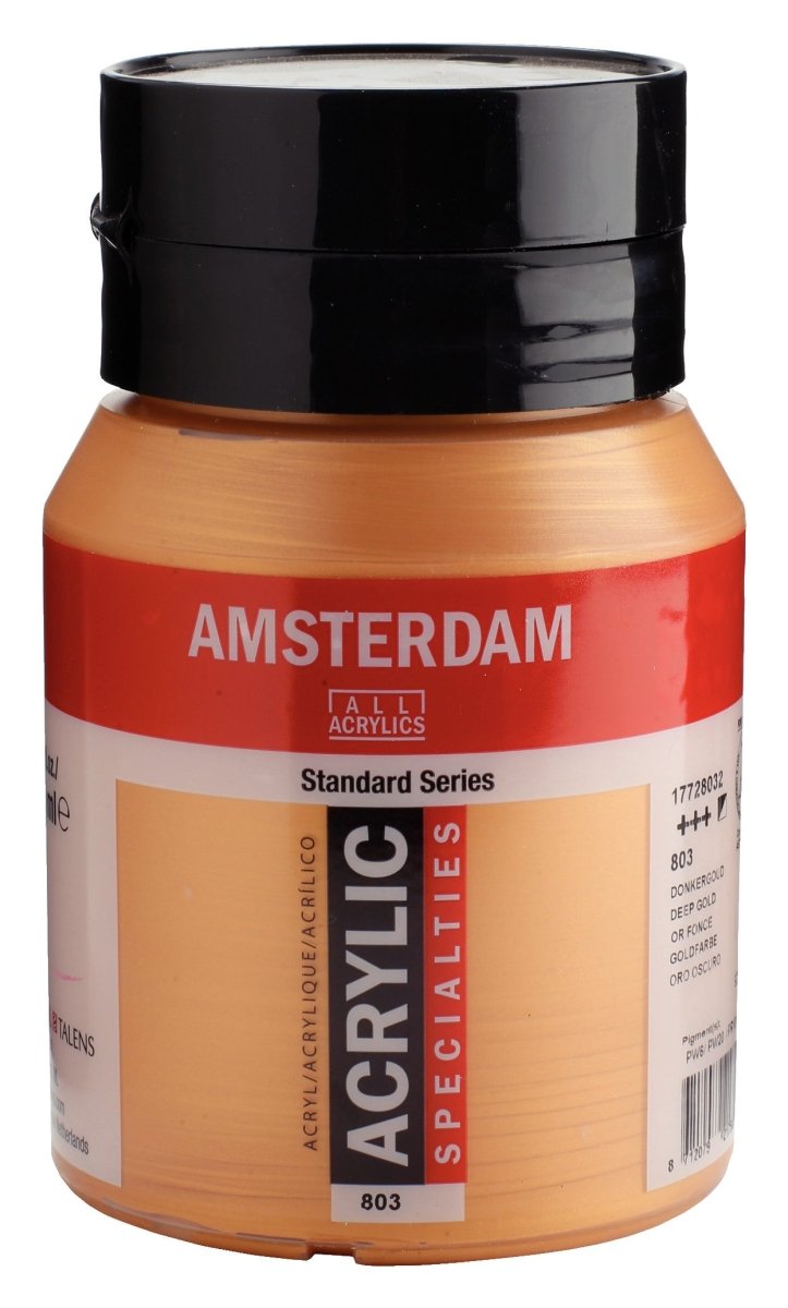 Amsterdam Standard Acrylic Paint 500ml Jar - Deep Gold - The Merri Artist - merriartist.com