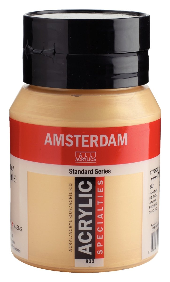Amsterdam Standard Acrylic Paint 500ml Jar - Light Gold - The Merri Artist - merriartist.com