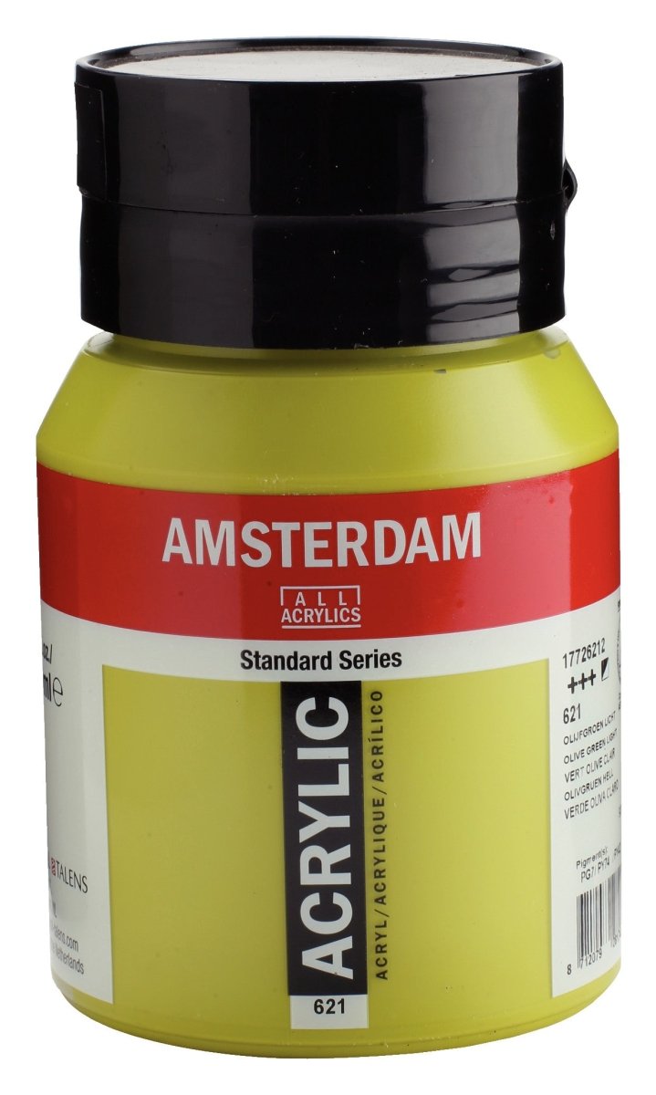 Amsterdam Standard Acrylic Paint 500ml Jar - Olive Green Light - The Merri Artist - merriartist.com