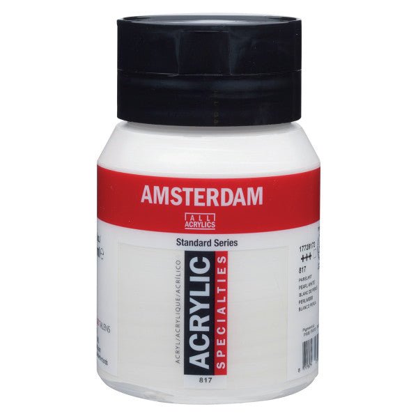 Amsterdam Standard Acrylic Paint 500ml Jar - Pearl White - The Merri Artist - merriartist.com