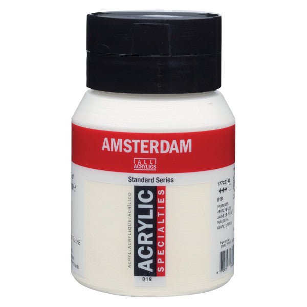 Amsterdam Standard Acrylic Paint 500ml Jar - Pearl Yellow - The Merri Artist - merriartist.com