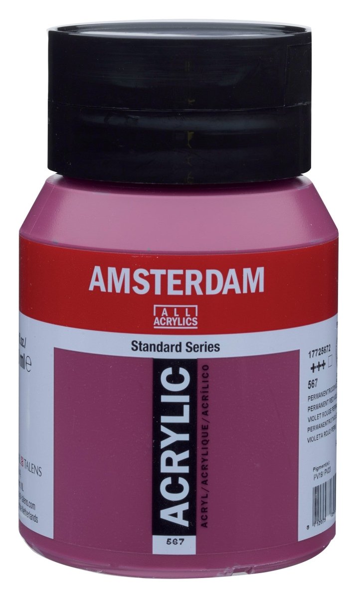 Amsterdam Standard Acrylic Paint 500ml Jar - Permanent Red Violet - The Merri Artist - merriartist.com