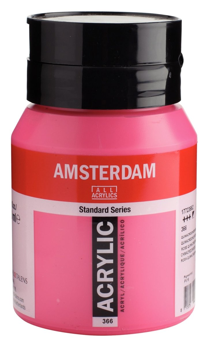 Amsterdam Standard Acrylic Paint 500ml Jar - Quinacridone Rose - The Merri Artist - merriartist.com