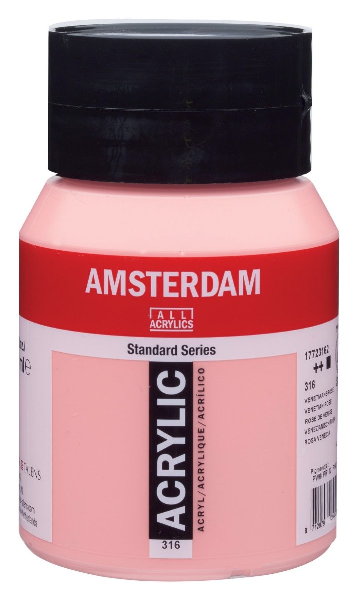 Amsterdam Standard Acrylic Paint 500ml Jar - Venetian Rose - The Merri Artist - merriartist.com
