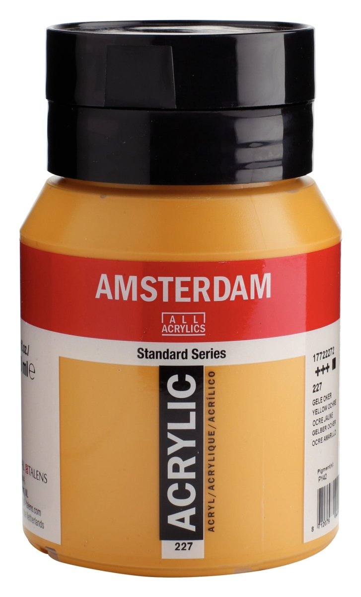 Amsterdam Standard Acrylic Paint 500ml Jar - Yellow Ochre - The Merri Artist - merriartist.com