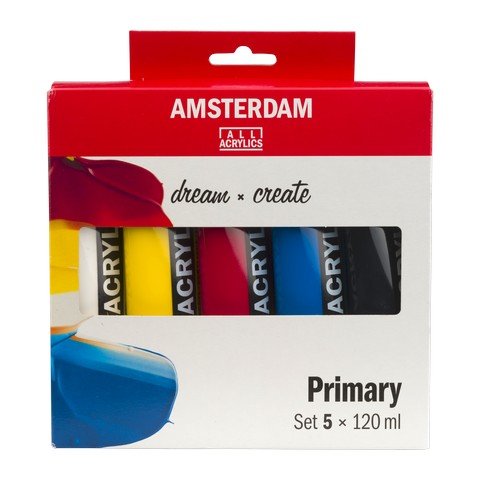 Amsterdam Standard Series Acrylic Paint 120ml Tube Primary Set of 5 Colors - The Merri Artist - merriartist.com