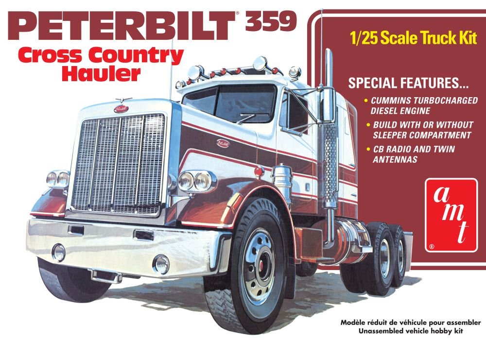 AMT 1/25 Peterbilt 359 Cross Country Hauler Tractor Cab - The Merri Artist - merriartist.com