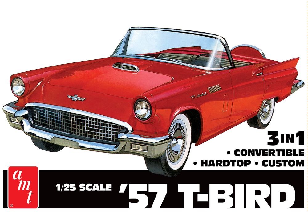 AMT 1/25 Scale 1957 Ford Thunderbird (3 in 1) Plastic Scale Model - The Merri Artist - merriartist.com