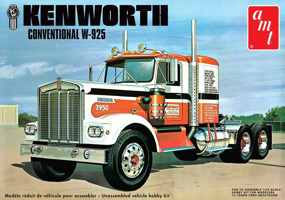 AMT 1/25 Scale Kenworth W925 Conventional Tractor Cab Plastic Scale Model - The Merri Artist - merriartist.com