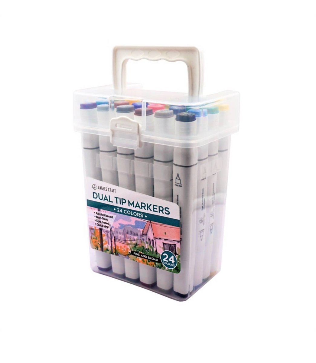 Angels Craft Dual Tip Alcohol Ink Markers - 24 Color Set - Pastel Colors - The Merri Artist - merriartist.com