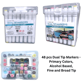 Angels Craft Dual Tip Alcohol Ink Markers - 48 Color Set - Primary Colors - The Merri Artist - merriartist.com