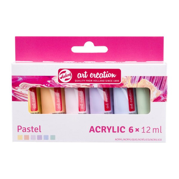 Art Creation Acrylic Paint 6 Color Set - 12 ml Tubes - Pastel - The Merri Artist - merriartist.com