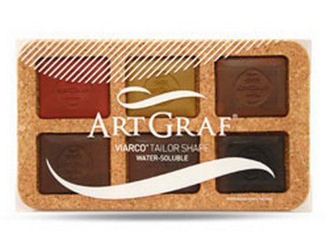 ArtGraf Viarco Water Soluble Tailor Shape Pigment Blocks - Earthtone Set of 6 - The Merri Artist - merriartist.com