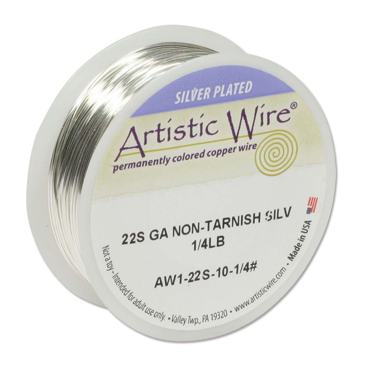 Artistic Wire Non - Tarnish Silver Plated Copper Wire - 22 Gauge - 1/4 lb (approx 42 yards) - The Merri Artist - merriartist.com