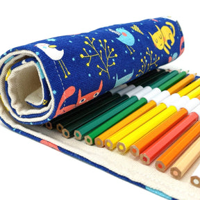 Pencil Wrap Pouch (72 slots) - Blue Waves
