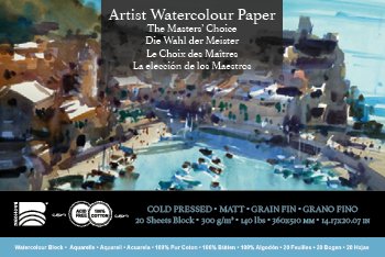Baohong - The Masters Choice - Watercolor Paper Block - 20 sheets 14.17" x 20.07"- 140 lb Cold Press - The Merri Artist - merriartist.com