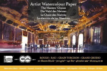 Baohong - The Masters Choice - Watercolor Paper Block - 20 sheets 18.11" x 24.12" - 140 lb Rough - The Merri Artist - merriartist.com