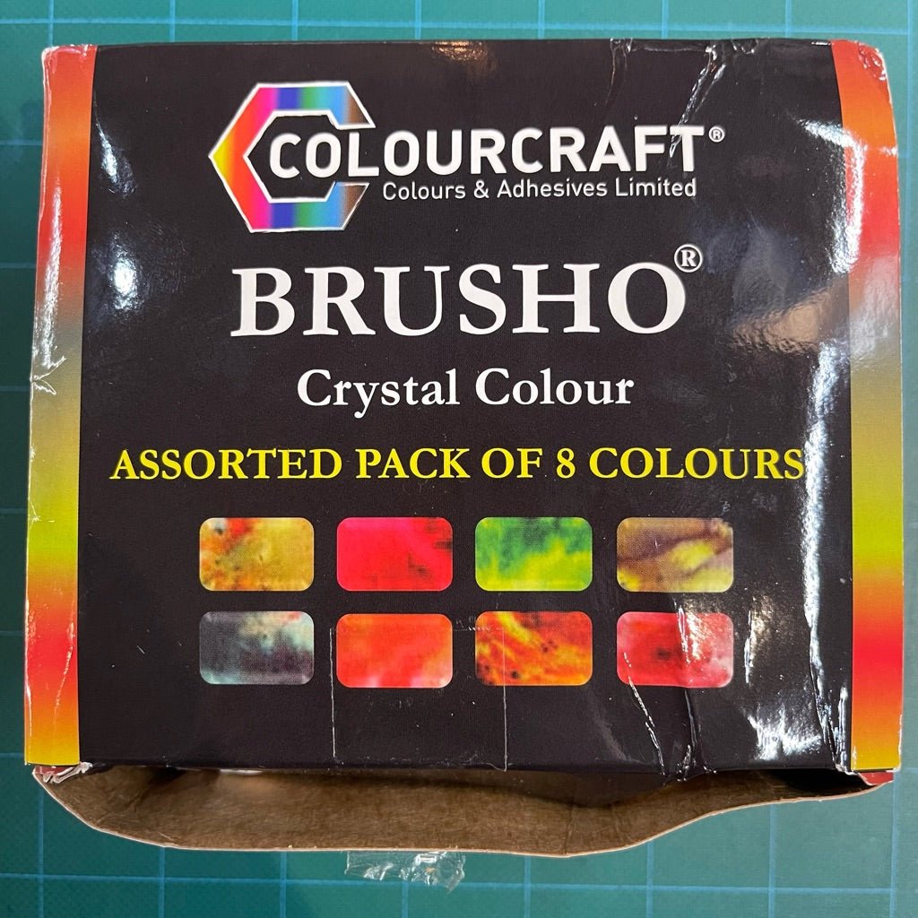 Bargain Basement - Colorcraft Brusho Set of 8 colors (New set - outer carboard box damaged, items in good condition) - The Merri Artist - merriartist.com