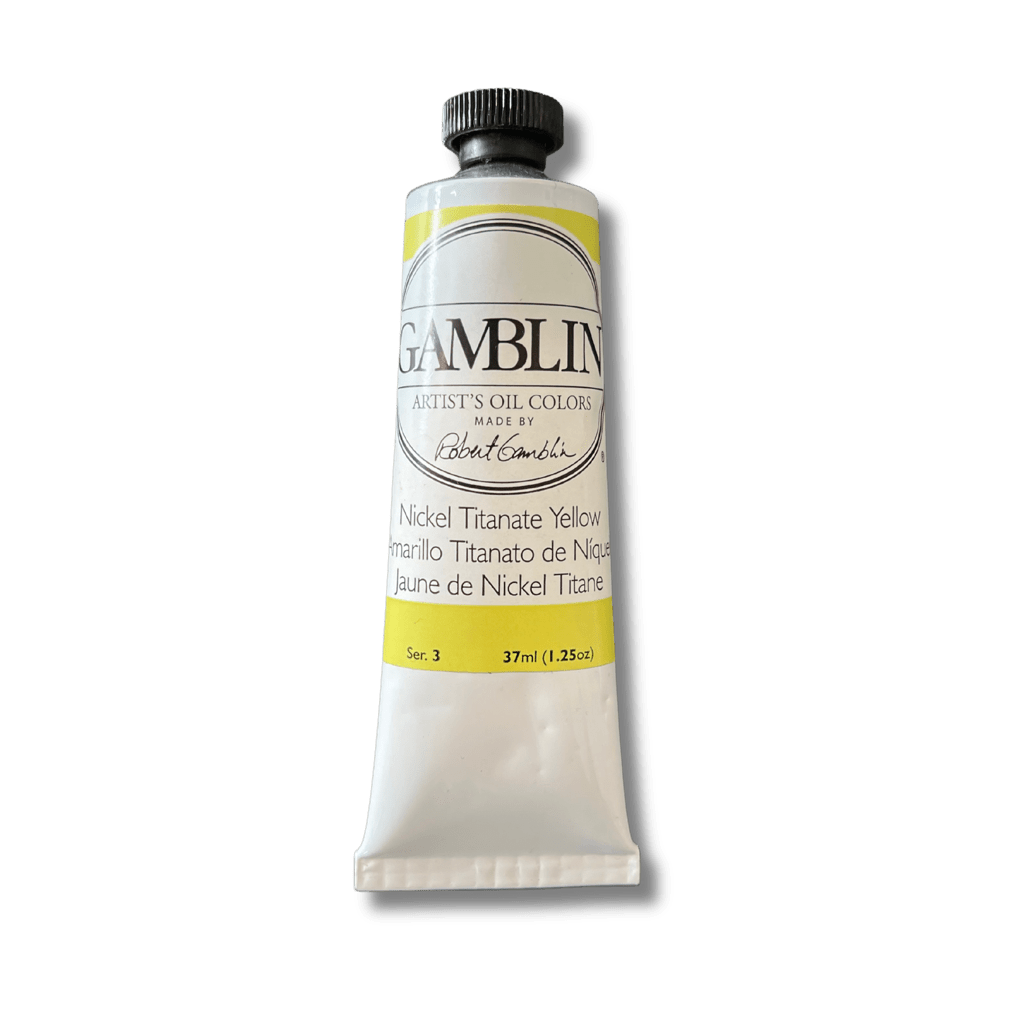 Bargain Basement - Old packaging - Gamblin Artist's Oil Colors Nickel Titanate Yellow 37 ml - The Merri Artist - merriartist.com