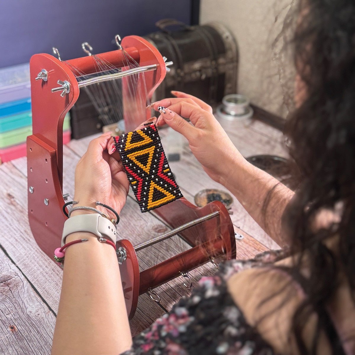 Basic Elements ComfortLoom - Adjustable Standing Beading Loom - The Merri Artist - merriartist.com