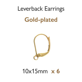 Basic Elements Earrings - 0.76 mm Gold Plated Leverbacks - Pack of 6 - The Merri Artist - merriartist.com