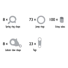 Basic Elements Findings 212 Piece Assortment - Silver Color (Clasps, Crimps, Jump Rings & More) - The Merri Artist - merriartist.com