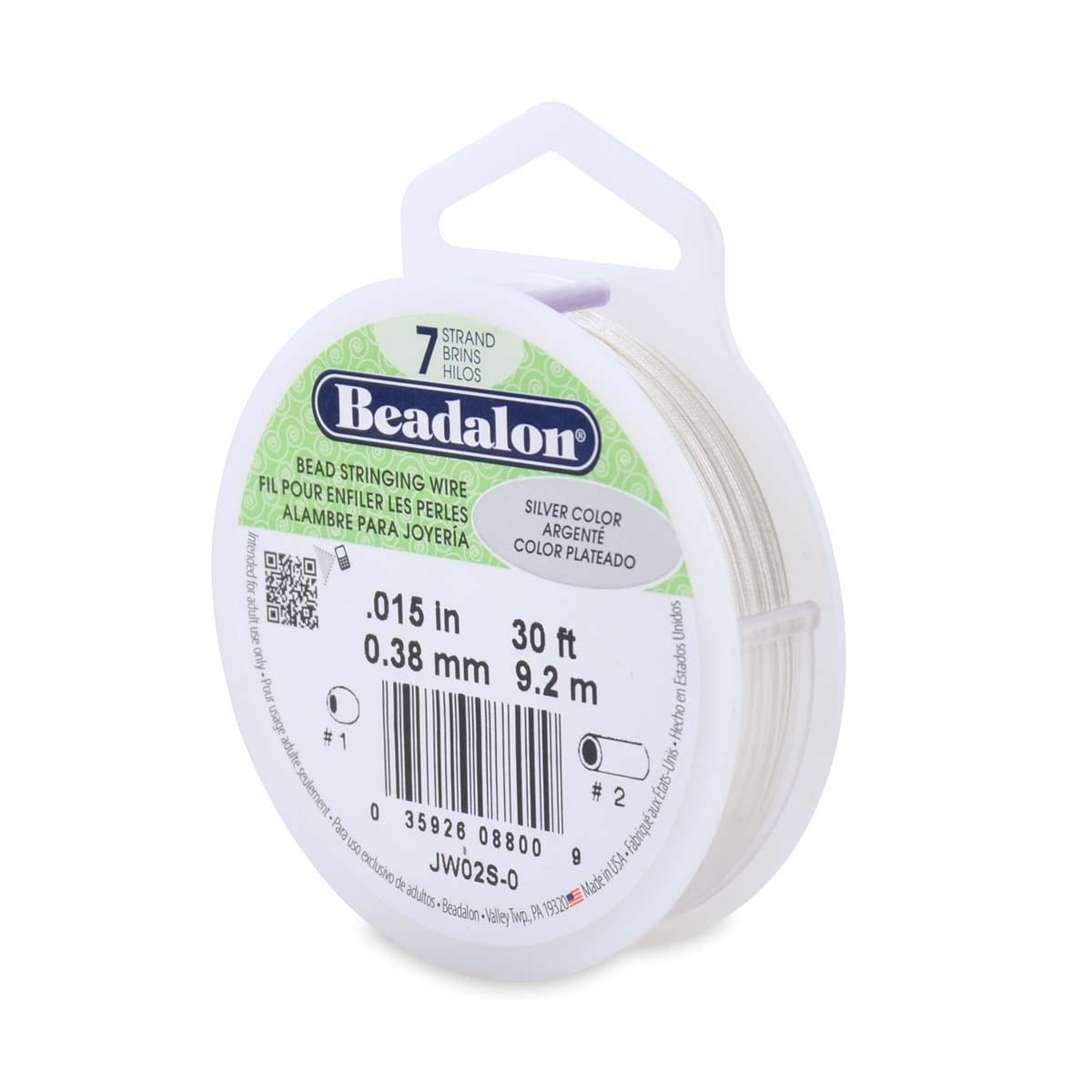 Beadalon 7 Strand .015 Beading Stringing Wire - Silver Color - 30 feet - The Merri Artist - merriartist.com