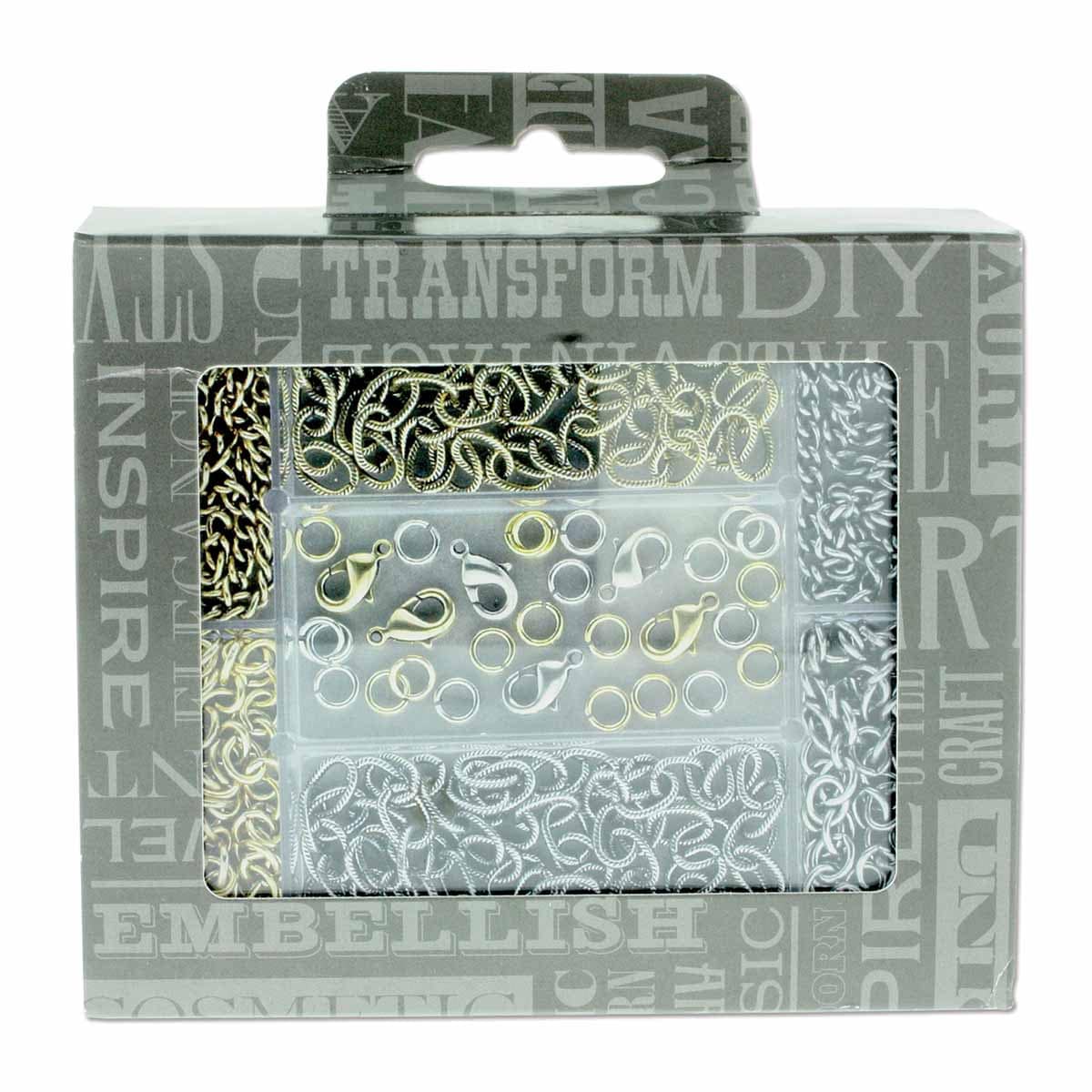 Beadsmith Anitique Gold & Silver Color Base Metal Chain Kit (6 Chains, 6 Clasps, 24 Jump Rings) - The Merri Artist - merriartist.com