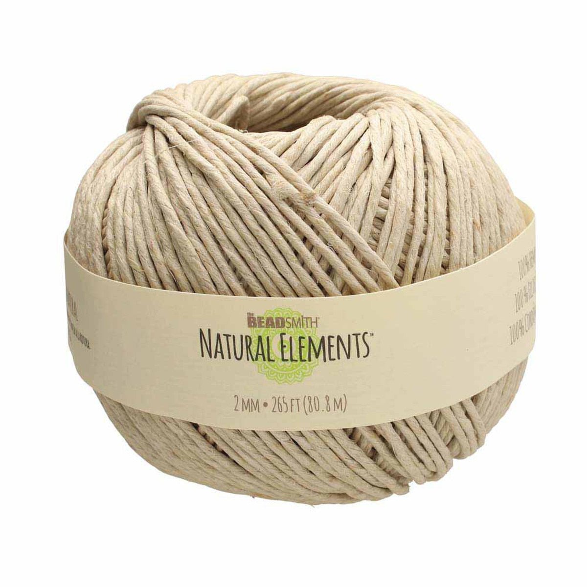 Beadsmith Natural Elements Hemp Cord - 2 mm, 48 lb. test, approx. 265 feet - The Merri Artist - merriartist.com