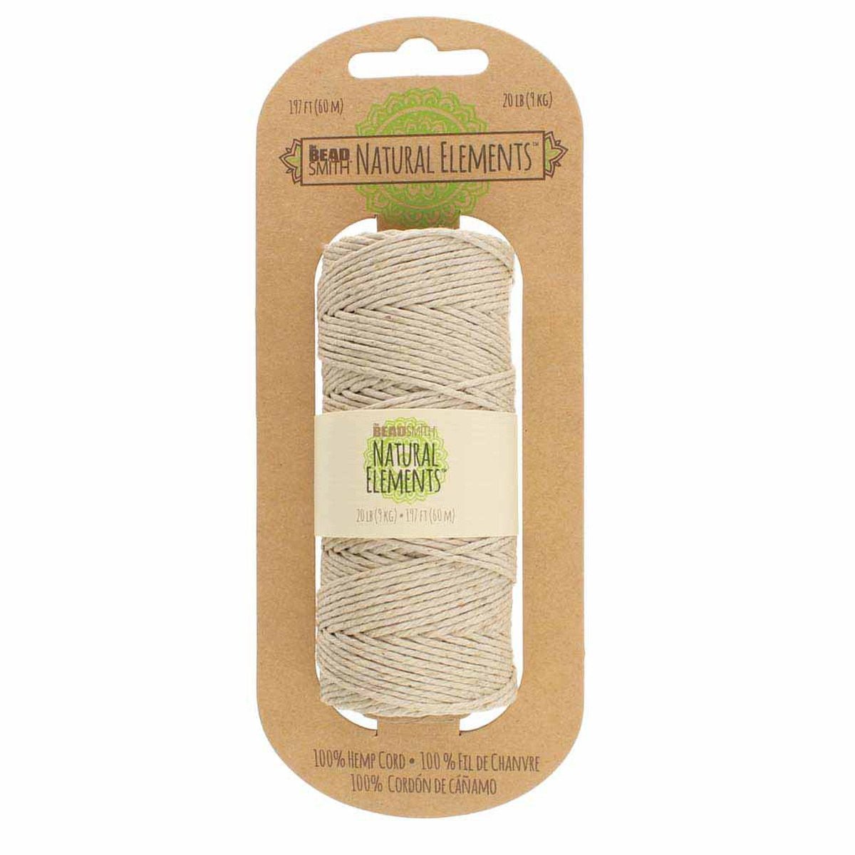 Beadsmith Natural Elements Hemp Cord - Natural, 50 gram, 20 lb. test, approx. 197 feet - The Merri Artist - merriartist.com