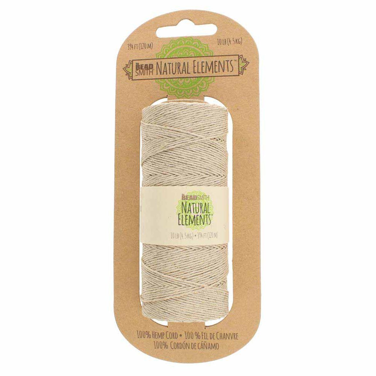 Beadsmith Natural Elements Hemp Cord - Natural, 500 gram, 10 lb. test, approx. 394 feet - The Merri Artist - merriartist.com