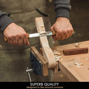 BeaverCraft - DK1S - Drawknife with Oak Handle in Leather Sheath - The Merri Artist - merriartist.com