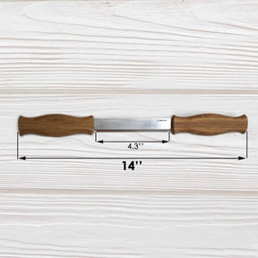 BeaverCraft - DK1S - Drawknife with Oak Handle in Leather Sheath - The Merri Artist - merriartist.com