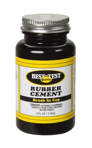 Best - Test Acid Free Rubber Cement - 4 fl oz Bottle (Brush in Cap) - The Merri Artist - merriartist.com