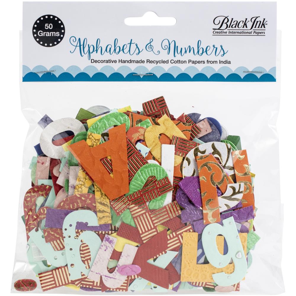 Black Ink Alphabets & Numbers - 50 grams Assorted - The Merri Artist - merriartist.com